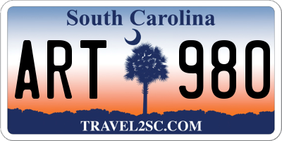 SC license plate ART980