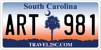 SC license plate ART981