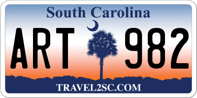 SC license plate ART982