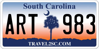 SC license plate ART983