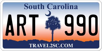 SC license plate ART990