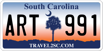 SC license plate ART991