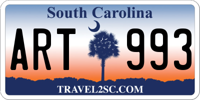 SC license plate ART993