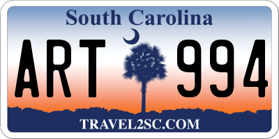 SC license plate ART994