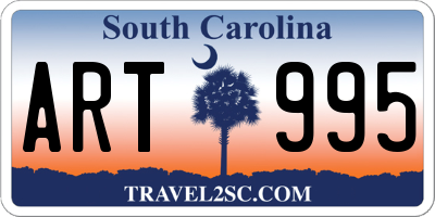 SC license plate ART995