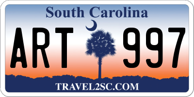 SC license plate ART997