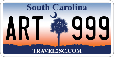 SC license plate ART999
