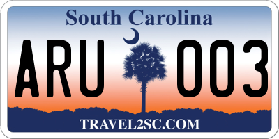 SC license plate ARU003