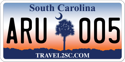 SC license plate ARU005