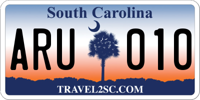 SC license plate ARU010