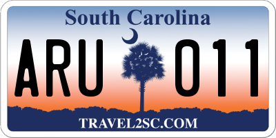 SC license plate ARU011