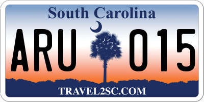 SC license plate ARU015