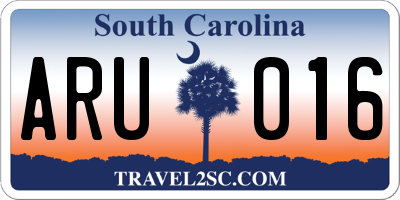SC license plate ARU016