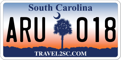 SC license plate ARU018