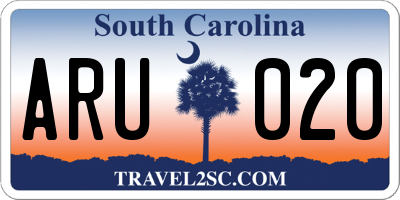 SC license plate ARU020