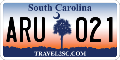 SC license plate ARU021