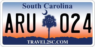 SC license plate ARU024