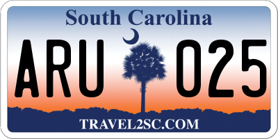 SC license plate ARU025