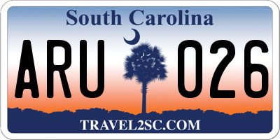 SC license plate ARU026