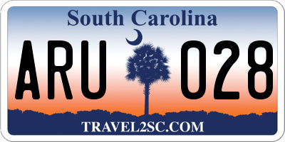 SC license plate ARU028