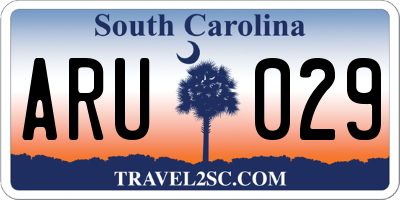 SC license plate ARU029