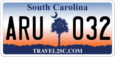 SC license plate ARU032