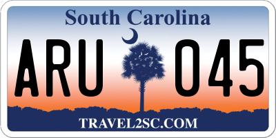 SC license plate ARU045