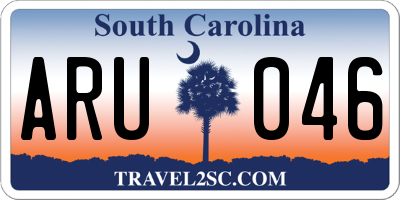 SC license plate ARU046