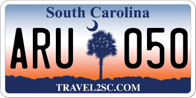SC license plate ARU050