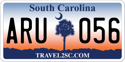 SC license plate ARU056
