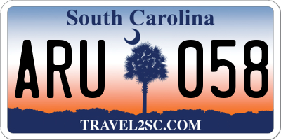 SC license plate ARU058