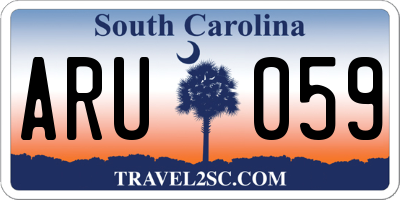 SC license plate ARU059