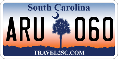 SC license plate ARU060