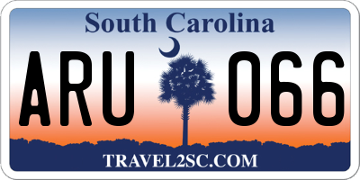 SC license plate ARU066