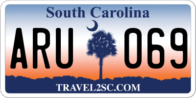 SC license plate ARU069