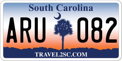 SC license plate ARU082
