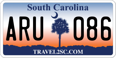 SC license plate ARU086