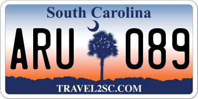 SC license plate ARU089