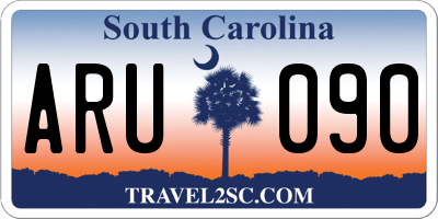 SC license plate ARU090