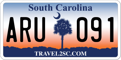 SC license plate ARU091