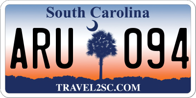 SC license plate ARU094