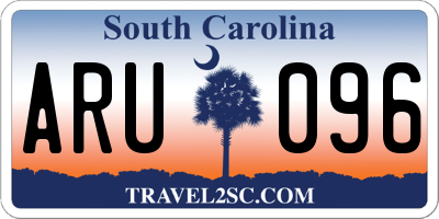 SC license plate ARU096