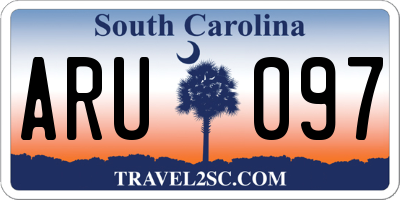 SC license plate ARU097