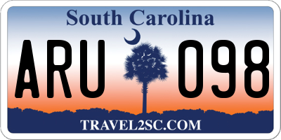 SC license plate ARU098