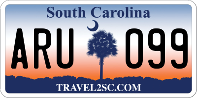 SC license plate ARU099