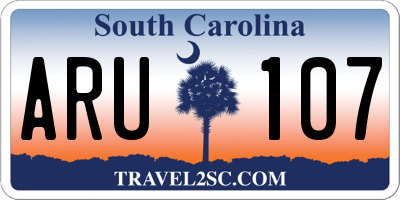 SC license plate ARU107