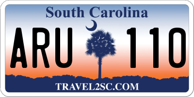 SC license plate ARU110