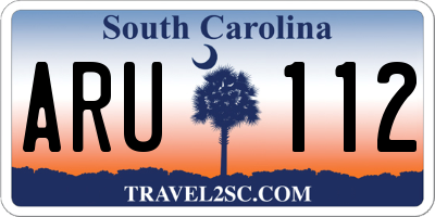 SC license plate ARU112