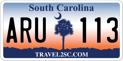 SC license plate ARU113