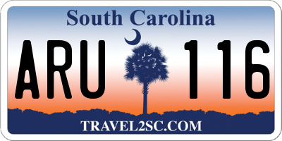 SC license plate ARU116